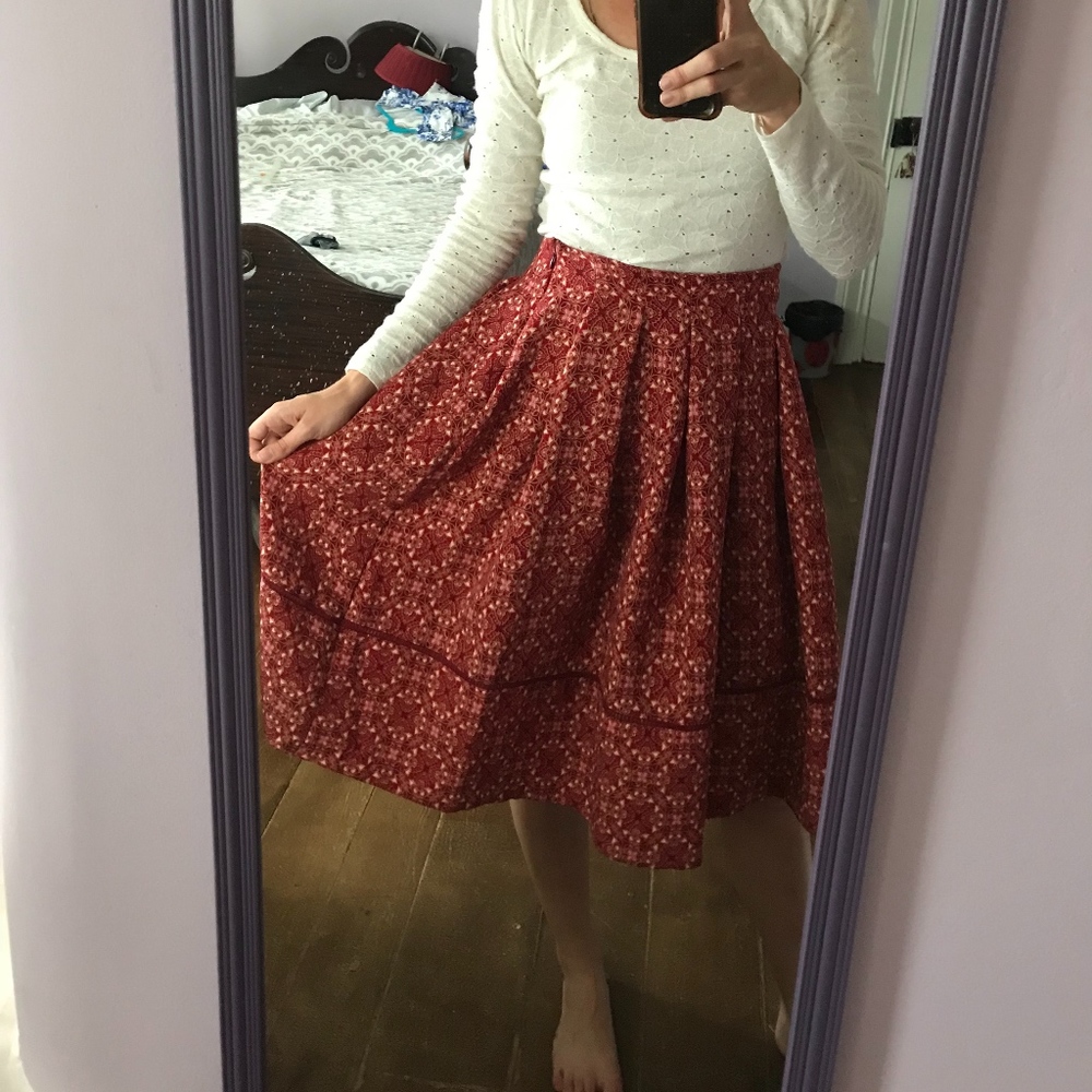 Red midi Skirt